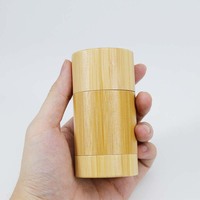 Tube en bambou écologique de 30g avec bouchon à vis personnalisable et design twist-up, pour déodorant en stick