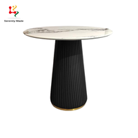 Mobilier de restaurant moderne Offre Spéciale Table à manger en marbre avec base en métal pour snack-boutique vente en gros disponible