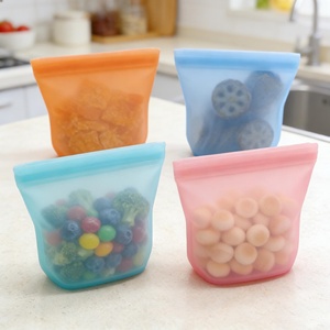 Eco Friendly Transparent Resealable Leakproof Storage Heat Resistant Silicone Snack Food Grade Customizable <b>Ziplock</b> <b>Bag</b> - Product Image 2