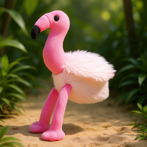 Peluche flamant rose 35 cm, jouet doux pour animaux de compagnie - Product Image 3