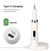 Showell SMN-48 Ponceuse à ongles électrique sans fil rechargeable, tête en plastique, 15000 tr/min, batterie 500 mAh, multi-prises, pour ongles en acrylique