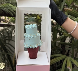 Hot bán bánh Fancy Bánh hộp tùy chỉnh bao bì Cone Bánh hộp với cửa sổ rõ ràng - Product Image 2