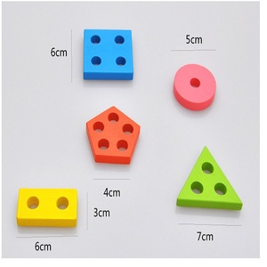 Montessori Kids Wooden <strong>Colour</strong> Shape <strong>Sorting</strong> Puzzle <strong>Toy</strong> Expanded Thinking Column Educational <strong>Toy</strong> - Product Image 3