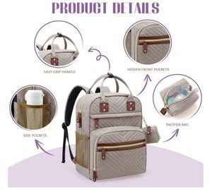 Sac à langer multifonctionnel imperméable, sac de voyage pour bébé, sac à dos pour articles essentiels de voyage, échantillon gratuit - Product Image 4