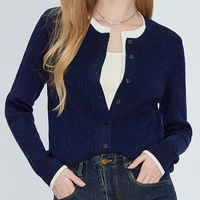 Schmal geschnittener Pullover mit Kontrastdetails, klassisch, leicht, weich, vielseitig, für Damen
