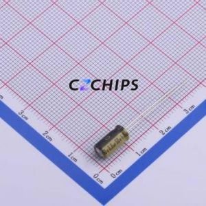 Condensateur électrolytique en aluminium à montage traversant LKMB0901H6R8MF, D5xL9mm, 6.8uF, 20%, 50V, 94mA-100kHz - Product Image 1