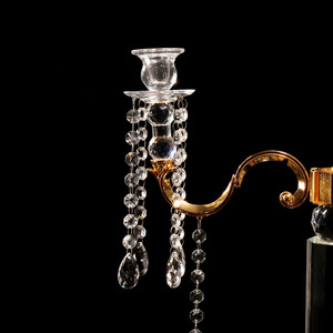 13 Arms Gold Finish Metal Arms Crystal Wedding <strong>Candelabra</strong> MH-Z0201 - Product Image 3