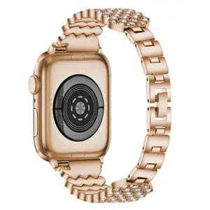 WT-036奢华钻石带文胸表带不锈钢手链腕带苹果手表Iwatch 7/6/5/4 41毫米45毫米