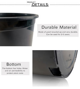 बड़े काले 1 3 5 7 10 15 20 25 गैलन प्लास्टिक नर्सरी प्लांट गार्डन के लिए प्लाटर पॉट उत्पाद श्रेणी के लिए - Product Image 3