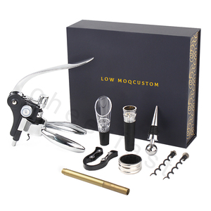 Kit de vis en liège de vin rouge bien fait Kit d'ouvre-vin en argent avec coupe-feuille <span class=keywords><strong>Tire</strong></span>-<span class=keywords><strong>bouchon</strong></span> <span class=keywords><strong>à</strong></span> vin Ouvre-bouteille Ensemble cadeau lapin - Product Image 2