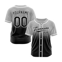 Jersey Baseball warna gradien kustom tebal penuh sublimasi cetak nomor nama dan Logo dipersonalisasi kaus Softball