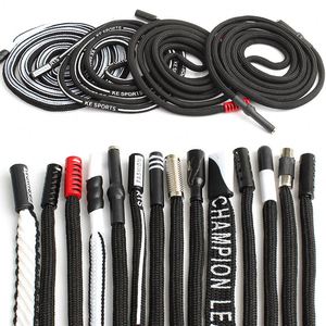 Custom Shoe Laces Printed Drawcord Polyester Elastic Drawstring Pant Rope Shoelace Packaging - Product Image 1