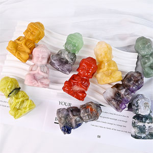 Toptan yüksek kaliteli kristal el sanatları şifa kristal Mix malzemeleri dekorasyon için 8cm buda - Product Image 3