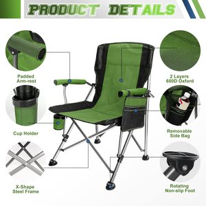 Dashing Wholesale Outdoor Green Oxford Fabric Steel Tube Portable Adult Ultralight <strong>Folding</strong> Beach Collapsible Camping Beach <strong>Chair</strong> - Product Image 2