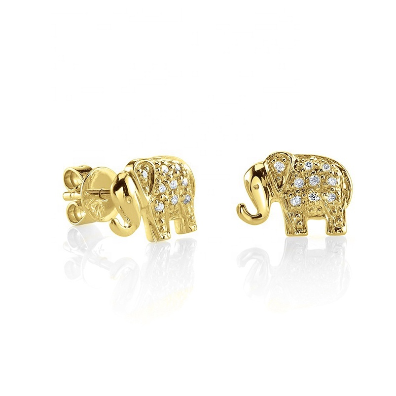 Boucles D'oreilles Pendantes éléphant En Acier Inoxydable Doré – Budget Beauté