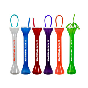 Verre de cour pour visage Long cou, glace, fête, été, avec paille, 700ml - Product Image 1