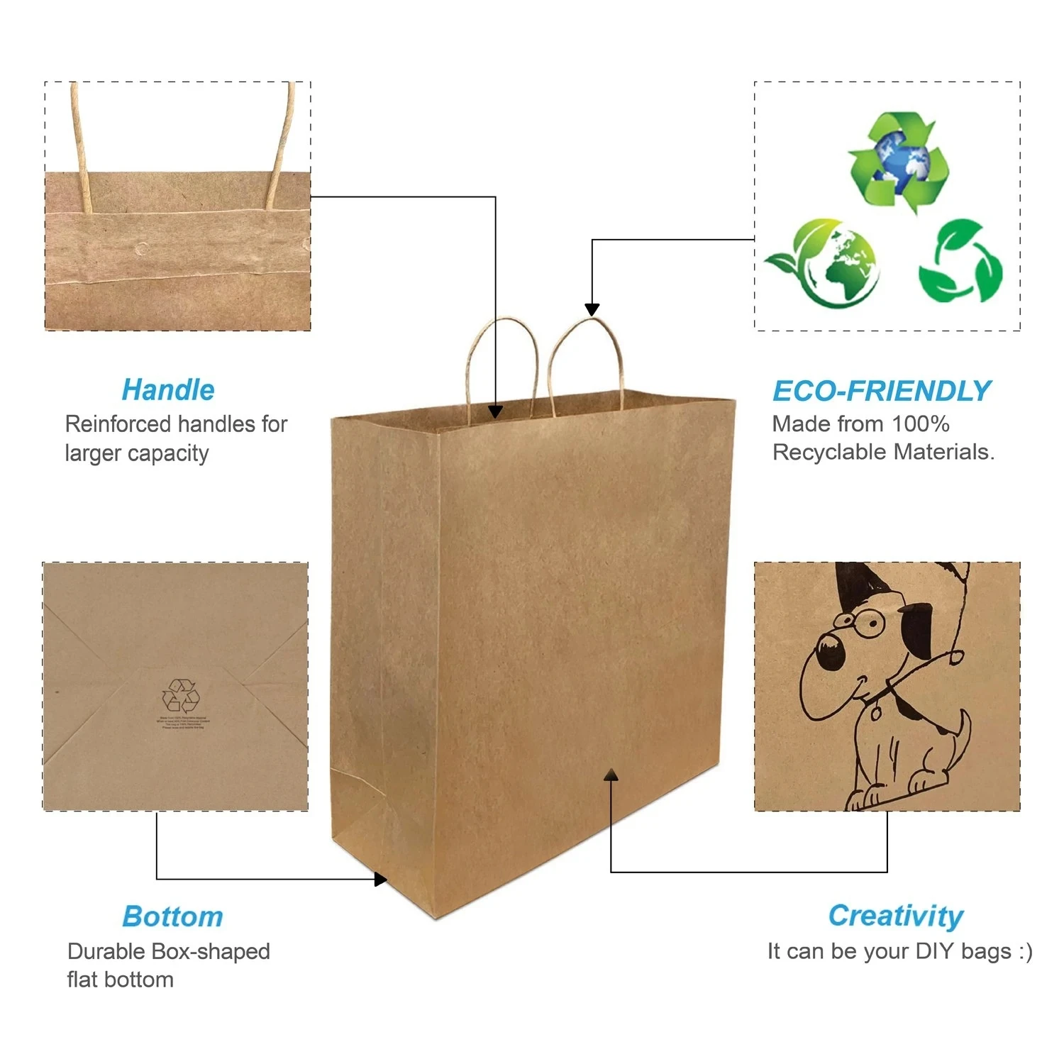 Kraft Paper Bags with Twisted Handles 18x7x18.75 inches