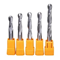Carbure boule nez fin fraise CNC Bits spirale solide routeur Bits 2F Ballnose 6mm boule nez pour bois