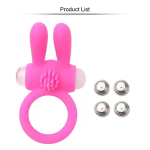 Anello Vibrante Elastico per Pene a Forma di Coniglio per Adulti, Giocattolo Sessuale per Uomini, Anello Vibrante in Silicone per Ritardare l'Eiaculazione e Stimolare il Clitoride - Product Image 6