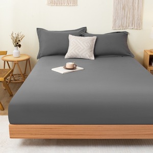 Draps en coton confortables et doux pour la peau, literie anti-poussière et protectrice, couvre-lits simples et doubles en gros, unis - Product Image 3