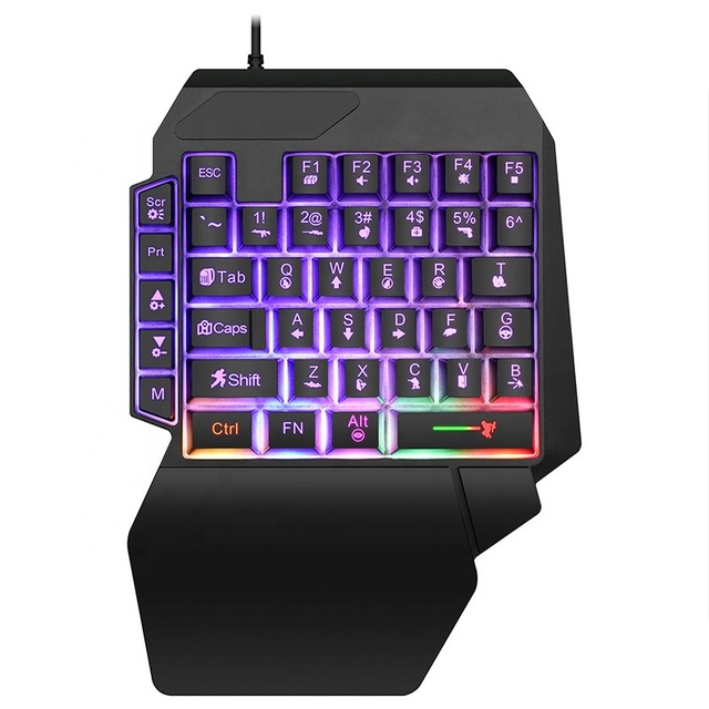 One-Handed RGB Backlight Wired USB Membrane Gaming Keyboard 40 Keys Mini Keypad for PC Mobile Tablet GK-103S