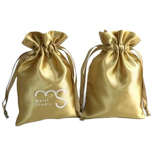Sac à cordon personnalisé de luxe en satin de haute qualité, sac anti-poussière doux et écologique pour chaussures, sacs à main, perruques, emballage personnalisé - Product Image 1