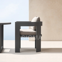 Ensemble de salle à manger en fonte d'aluminium, ensemble de salle à manger d'extérieur, style moderne, table et chaises de salle à manger, meubles d'extérieur, chaises de jardin