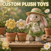Jouets en peluche personnalisés Lapin Jardinier OEM ODM, Poupée en peluche Arrosoir et Pot de fleurs, Vente en gros