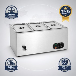 Commercial Three Pan Electric Soup Warmer Bain Marie 1.5kW for Buffet Restaurants Hotels Catering and Food Service Dealers - Product Image 6