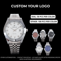 Montre à quartz unisexe de luxe pour homme avec boîtier en acier inoxydable et alliage de zinc personnalisable avec logo Planet