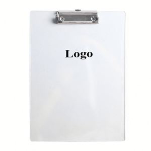 Custom Logo Printed A4 Clear Paper Clip Writing Board Transparent PET <b>Plastic</b> Clipboard/<b>Folder</b> Office School Supplies Wholesale - Product Image 1