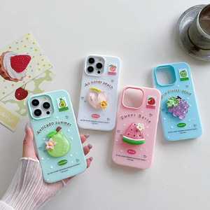 Cover per iPhone 17 Air 16 15 Plus 14 Pro Max 13 12 antiurto con specchio e design anime, cartone animato, epossidico, a forma di frutta, <span class=keywords><strong>Hello</strong></span> <span class=keywords><strong>Kitty</strong></span> - Product Image 3