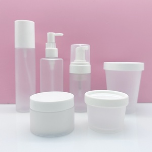 Wholesale <b>Empty</b> Frosted Clear Glass <b>Plastic</b> <b>Bottle</b> Jar With Lotion Spray Pump for Cosmetic Packaging Skincare <b>Empty</b> Cream - Product Image 3