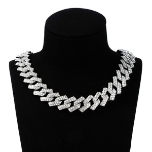 Nuevo Estilo, Cadena Rómbica Colorida de 14 mm, Joyería Hip-Hop, Chapada en Plata, Acero Inoxidable, Zirconia 5A, Collar Cubano para Hombre - Product Image 1