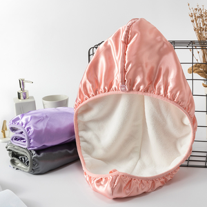 Enveloppe de <span class=keywords><strong>cheveux</strong></span> en satin épaissi absorbant avec LOGO personnalisé <span class=keywords><strong>Serviette</strong></span> en microfibre Enveloppe de <span class=keywords><strong>cheveux</strong></span> secs Turban en satin anti-frisottis à séchage rapide Bonnet de bain - Product Image 1