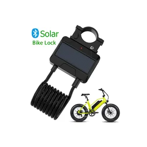 New Smart Ride Wire Bicycle Locks Bluetooths Anti Thft Alarm Electric Road Bike Solar Panel Cable Lock For Fat Sports Bike