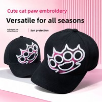 Casquette de baseball ajustable 6 panneaux en PVC avec broderie 3D mignonne, tendance, amincissante pour le visage, visière de protection solaire extérieure quatre saisons