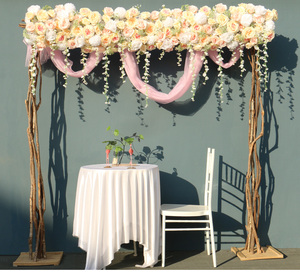 Decoración de Escenario de Boda Blanca, Arreglo de Flores Artificiales de Rosas, Bola de Flores, Fondo de Matrimonio, Cortina Colgante de Esquina, Floral - Product Image 5