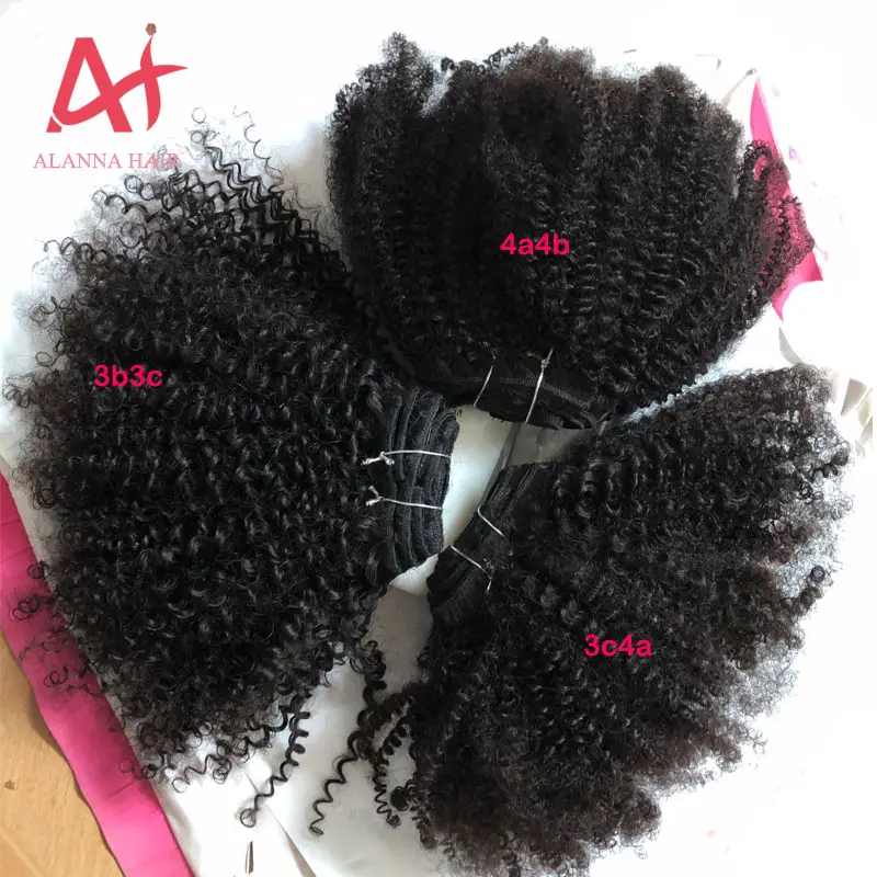 Wholesale 3B3C4A4B4C Afro Kinky Curly Hair Weave Extension 12A Grade Mongolian Virgin Human Hair Clip In Hair Extensions