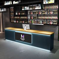 Comptoir de bar d'angle commercial contemporain en bois durable et écologique pour hôtels, restaurants de hot pot et barbecue, et zones commerciales