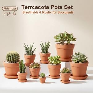 Vente directe d'usine, pots à fleurs en céramique terracotta, forte perméabilité à l'air, absorption d'eau, légers, écologiques - Product Image 6