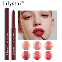 Crayon à lèvres mat Julystar, crayon à lèvres imperméable, longue durée, anti-adhésif, tube argenté, contour parfait des lèvres, maquillage