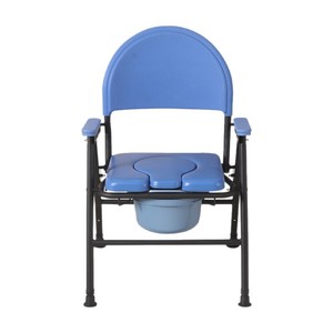 Folding Commode <b>Chair</b> For Seniors And Disabled With Comfortable Backrest And Seat <b>Pad</b> Hospital Use - Product Image 3
