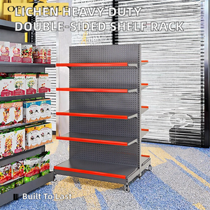 Estantería Metálica de Doble Cara <span class=keywords><strong>para</strong></span> Supermercado, Resistente, Fabricada en China, Góndola <span class=keywords><strong>para</strong></span> Exhibición en Tiendas - Product Image 2