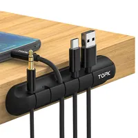 TOPK L16 Silicone Organizzatore del Cavo Morsetto Desktop USB Cavo Clip Winder Tidy ManagementHolder