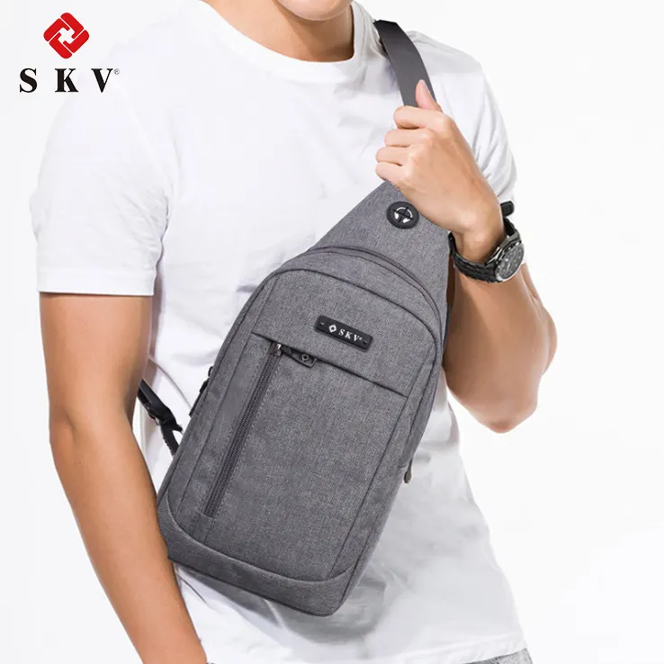 [Custom LOGO] Men's chest bag factory wholesale fashion simple versatile chest bag Korean version leisure large capacity