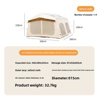 Carpa Inflable Resistente de 3.6x3.8x2.2m para Acampar, con un Dormitorio, Diseño Resistente al Viento y a la Lluvia, Apertura Automática Rápida para las Cuatro Estaciones, OEM