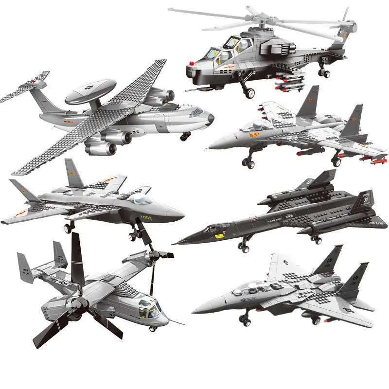 WANGE Mustang Fighter helikopter uçak bina simüle uçak modeli oyuncak askeri ağır stealth fighter tuğla blokları oyuncak