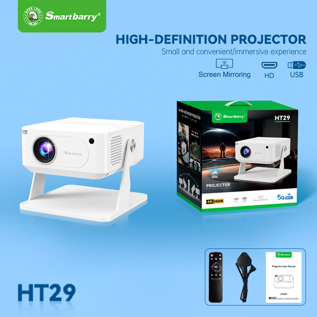 New HT29 Projector 1280*720P 1GB+8GB Mini Video Portable Smart Logo Projector for Conference No Reviews yet