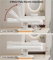 Camilla de Masaje Eléctrica de Lujo Blanca con Control de un Botón para Spa y Salón, Cama de Estética Facial y de Pestañas con Calefacción para Esteticistas